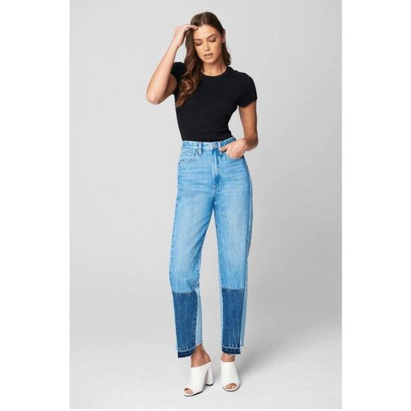 Blank NYC Denim - Blank NYC The Howard Straight Jeans Size 25 Two Tone Patch NWT